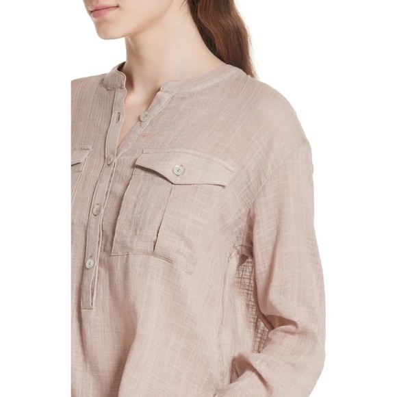 Free People Talk To Me Button Down Raw Hem Top - Picture 7 of 16